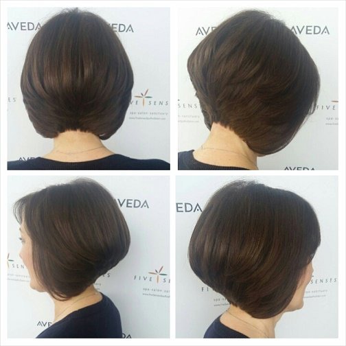 Michelle got a new stacked bob by our master stylist, Melissa!